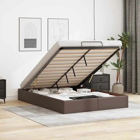 Estrutura de cama otomana sem colchão 140x200 cm castanho