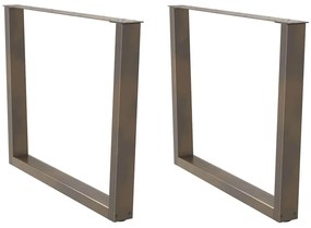 Pés para mesa de jantar em formato de V, 2 peças, aço natural, 100x(72