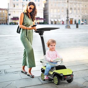 Andarilho bebés de Passeio 3 em 1 Volkswagen com 3 Posições Guiador Ajustável Toldo 96x40x93cm Verde