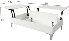 Mesa de Centro Esinti – Branco – 121x28x69,2 cm | Tribo Home
