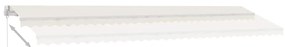 Toldo retrátil manual com LED 600x300 cm cor creme