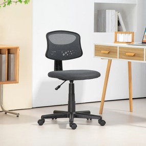 Cadeira de Escritório sem Apoio para os Braços com Encosto de Malha Respirável Altura Ajustável 43x48x78-88 cm Cinza