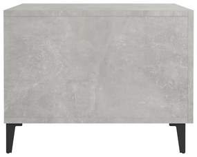 Mesas de centro + pernas de metal 2pcs 50x50x40 cm sonoma cinza