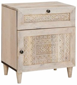 vidaXL Armário de Cabeceira com gaveta com porta Bege 50 x 33 x 60 cm