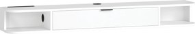 HOMCOM Móvel TV Suspenso, Móvel para Televisor até 60 Polegadas, Gaveta Rebatível, 2 Prateleiras, 140x24x16cm, Branco | Aosom Portugal