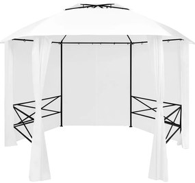 Tenda de jardim com cortinas 360x312x265 cm 180 g/m² branco