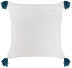 Conjunto de 2 almofadas decorativas em algodão branco e azul escuro 45 x 45 cm TILIA Beliani