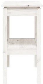 Mesa consola 80x40x75 cm madeira de pinho maciça branco