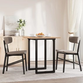 Mesa de jantar estrutura em O 60x60x75,5 cm pinho/aço