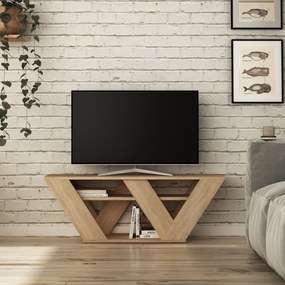 Móvel de TV "Oslo" com Prateleiras - Carvalho - 110x40x30 cm - Design