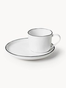 Chávena de café expresso em porcelana artesanal com pires Salt