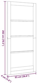 Porta Interior com Vidro "ORKDAL" 93x202x4 cm Madeira Sólida de Pinhei