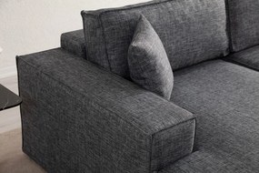 Sofá-Cama de Canto Pırlo – Cinzento Escuro – 260x78x170 cm