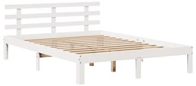 Estrutura de cama com gavetas 160x200 cm pinho maciço branco