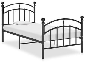 vidaXL Estrutura de cama 100x200 cm metal preto