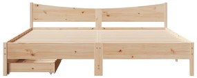 Estrutura de cama c/ gavetas 180x200 cm madeira de pinho maciça