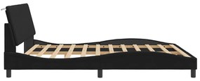 Estrutura de cama sem colchão 180x200 cm veludo preto