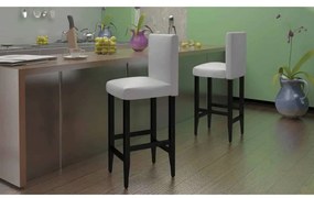 Bancos de bar 6 pcs couro artificial branco