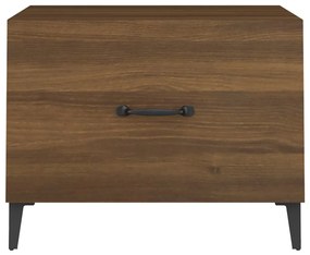 Mesas de centro com pernas de metal 2 pcs 50x50x40 cm castanho
