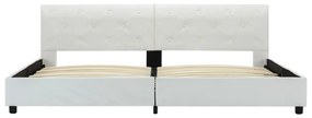 Estrutura de cama 180x200 cm couro artificial branco