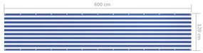 Tela de varanda 120x600 cm tecido Oxford branco e azul
