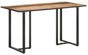 Mesa de jantar 140 cm madeira de mangueira áspera