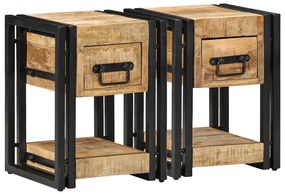 Criado-mudos 2 pcs 40x40x40 cm Madeira Sólida de Mangueira