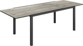 Outsunny Mesa de jantar extensível para 6-8 pessoas, mesa exterior ajustável em alumínio, aço, plástico, aparência de madeira, Cinza | Aosom Portugal