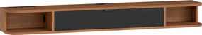 HOMCOM Móvel TV Suspenso, Móvel para TV até 60 polegadas (152,4 cm), Gaveta Rebatível, 2 Prateleiras, 140x24x16cm, Nogueira | Aosom Portugal