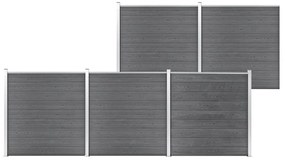 Painel de vedação para jardim 872x186 cm WPC cinzento