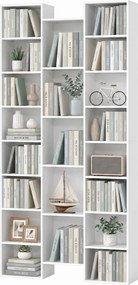 Estante para Livros, 89,5 x 23,5 x 181 cm, 21 Compartimentos, Branco