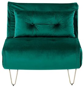 Sofá-cama de 1 lugar em veludo verde escuro VESTFOLD Beliani