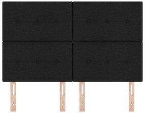 Cabeceira vidaXL Botões Estofados Preto 140 cm Tecido