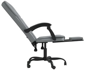 Cadeira de escritório reclinável tecido cinzento-claro