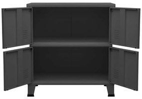 Aparador de arrumação industrial 75x40x80 cm aço antracite