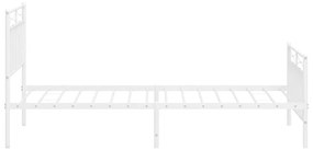 Estrutura de cama com cabeceira e pés 100x190 cm metal branco