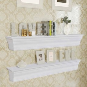242439 vidaXL Prateleiras de parede Aaliyah 2 pcs branco