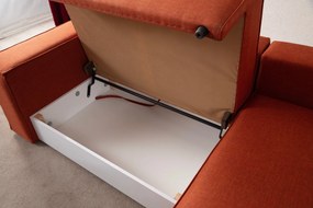 Sofá-Cama de Canto Pırlo – Laranja – 260 cm x 78 cm x 170 cm
