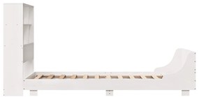 Cama sem colchão 90x190 cm madeira de pinho maciça branco