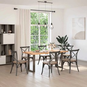 Pés para mesa de jantar em formato de U, 2 peças, aço natural, 50x(72-