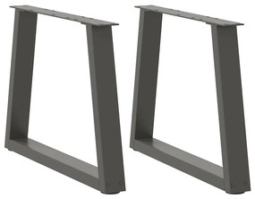 Mesa de jantar pernas 2pcs forma V 50x(42-43,3)cm aço antracite