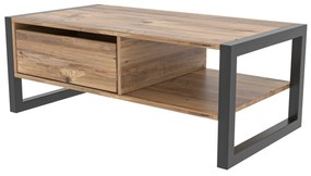 Mesa de Centro Haldizen – Pinho Atlântico Preto – 105x40x55 cm