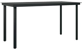 Conjunto jantar jardim 5 peças almofadas vidro vime PE castanho
