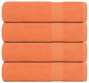 Toalhas de banho 4 pcs 100x150 cm 360 gsm 100% algodão laranja