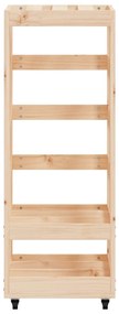 Suporte de Lenha c/ Rodas 40x49x110 cm - Pinho Maciço