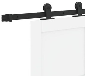 Porta Deslizante com Conjunto de Hardware 'ORKDAL'Branco Madeira Sólid