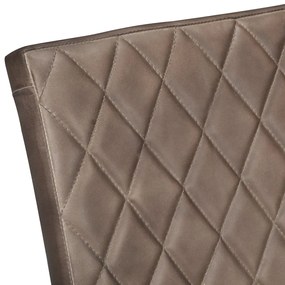 Cadeiras de jantar cantilever 6 pcs couro genuíno castanho