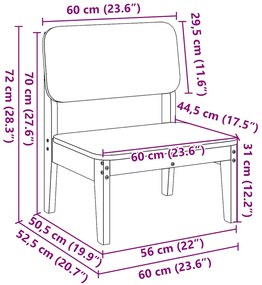 Cadeiras de jardim 2 pcs 60x52,5x72cm pinho maciço castanho-mel