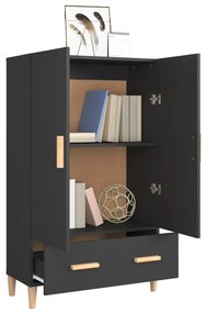 Armário alto 70x31x115 cm derivados de madeira preto