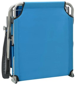 Espreguiçadeira com toldo aço azul